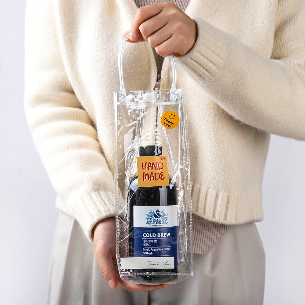 젤리 PVC 투명 쇼핑백 선물용 구디백 포장, 1개, 5호(10x25x10cm) 500원