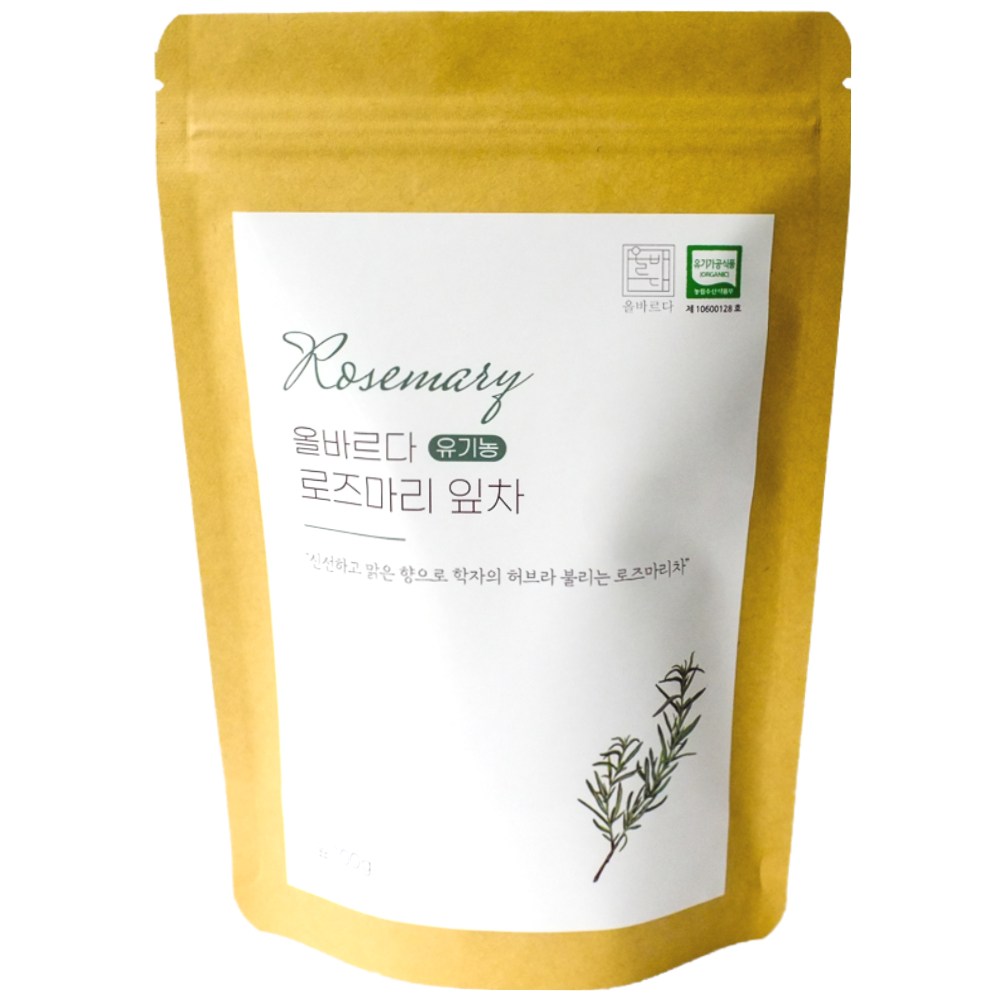 올바르다 유기농 로즈마리 차 티 잎차 원물, 100g, 1개, 1개입 19,400원