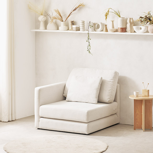 chaewoori 푹쉼 무빙 아쿠아텍스 기능성 패브릭 접이식 소파베드 1인용 소파 우형 방문설치 309,430원