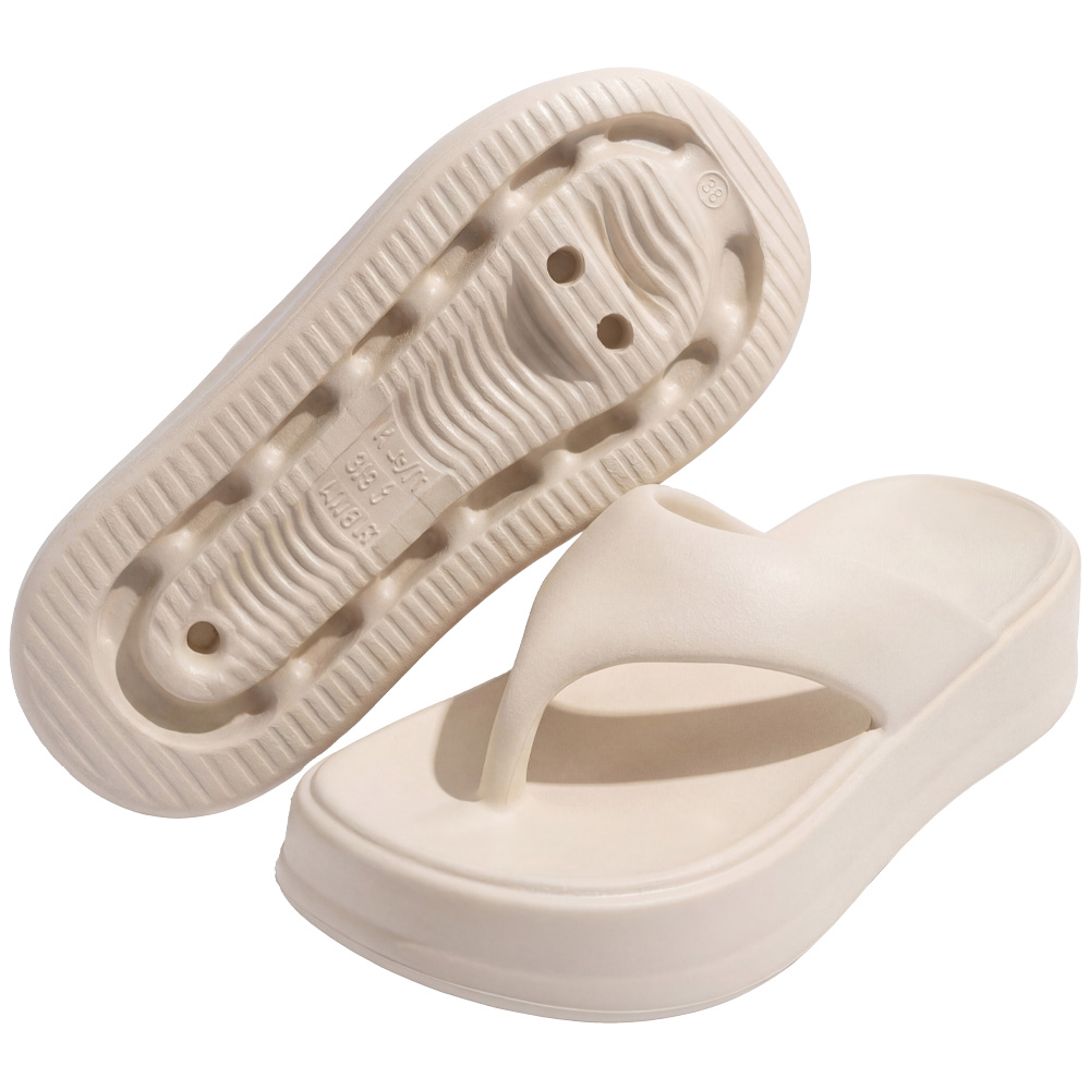 라뷰드 여성 키높이 쿠션 쪼리 방수 슬리퍼 편안한 여름 키높이 통굽 플랫폼 신발 발편한 해변 물놀이 욕실 샌달 가벼운 굽높이 샌들 5cm 8,800원