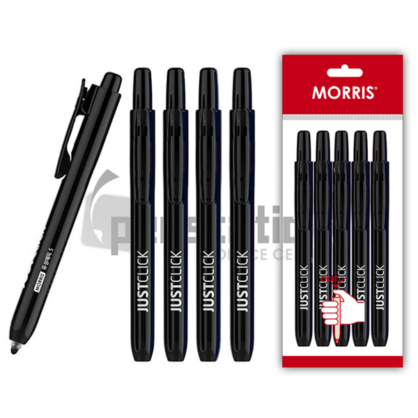모리스 저스트클릭 노크식 유성매직 M 5개 세트(모리스 정품 블리스터 포장 케이스) 9,300원