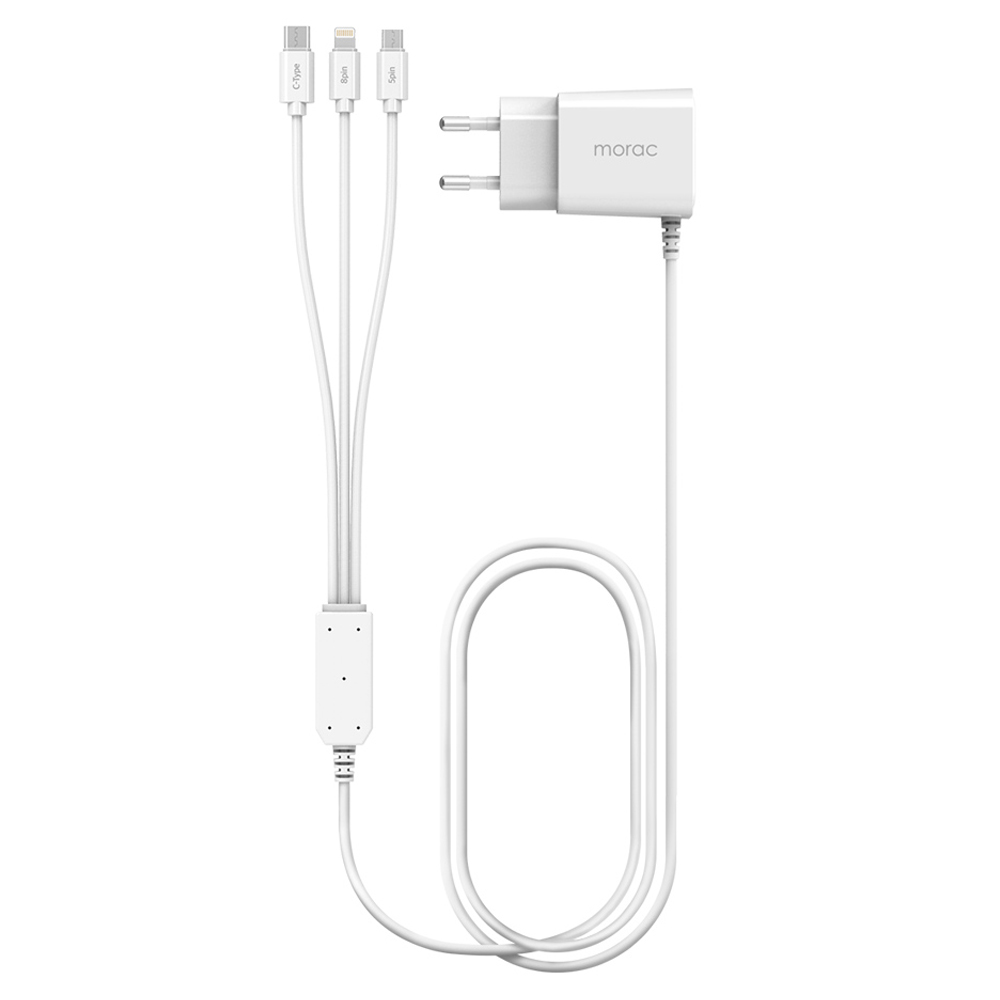 모락 하이퍼에디션 18W 3in1 케이블 일체형 고속충전기, 1개, 화이트 10,300원
