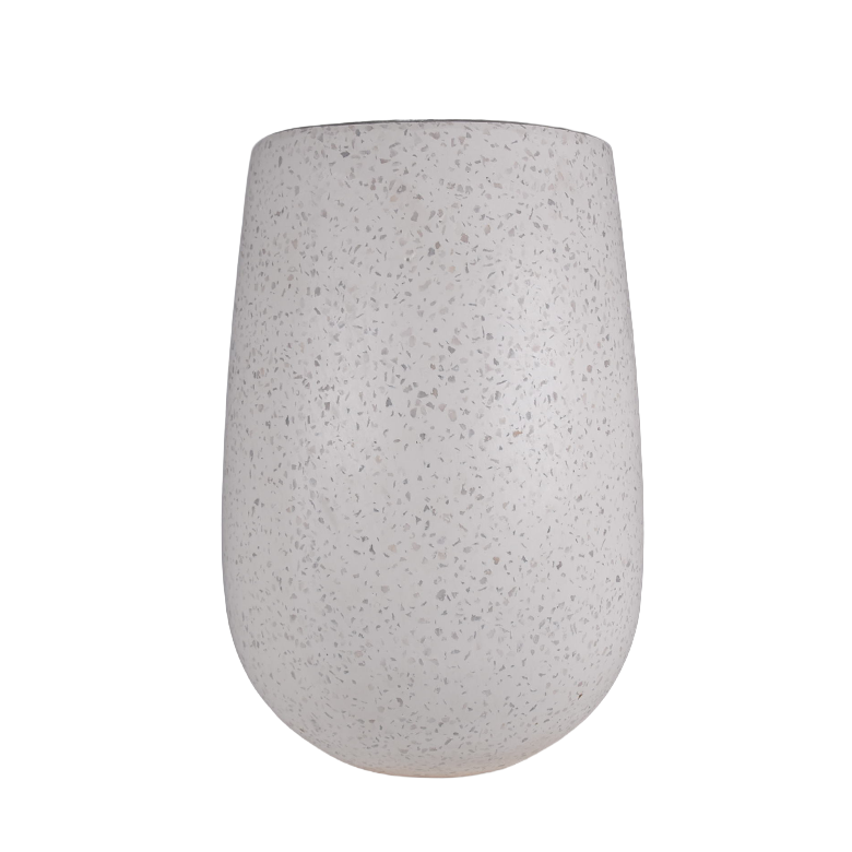 모던레시피 높은 달항아리 모양 시멘트 테라조 원형 화분 / 대포알 빈티지 감성 인테리어 화분, 화이트 테라조, 1개 29,900원