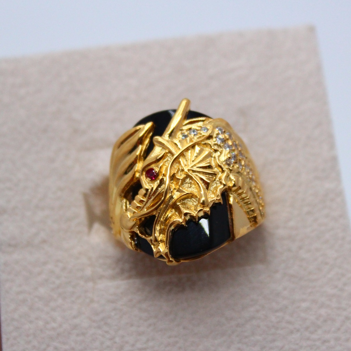 24K 골드도금 오닉스 원석 용반지 루비 포인트 실버링 198,000원