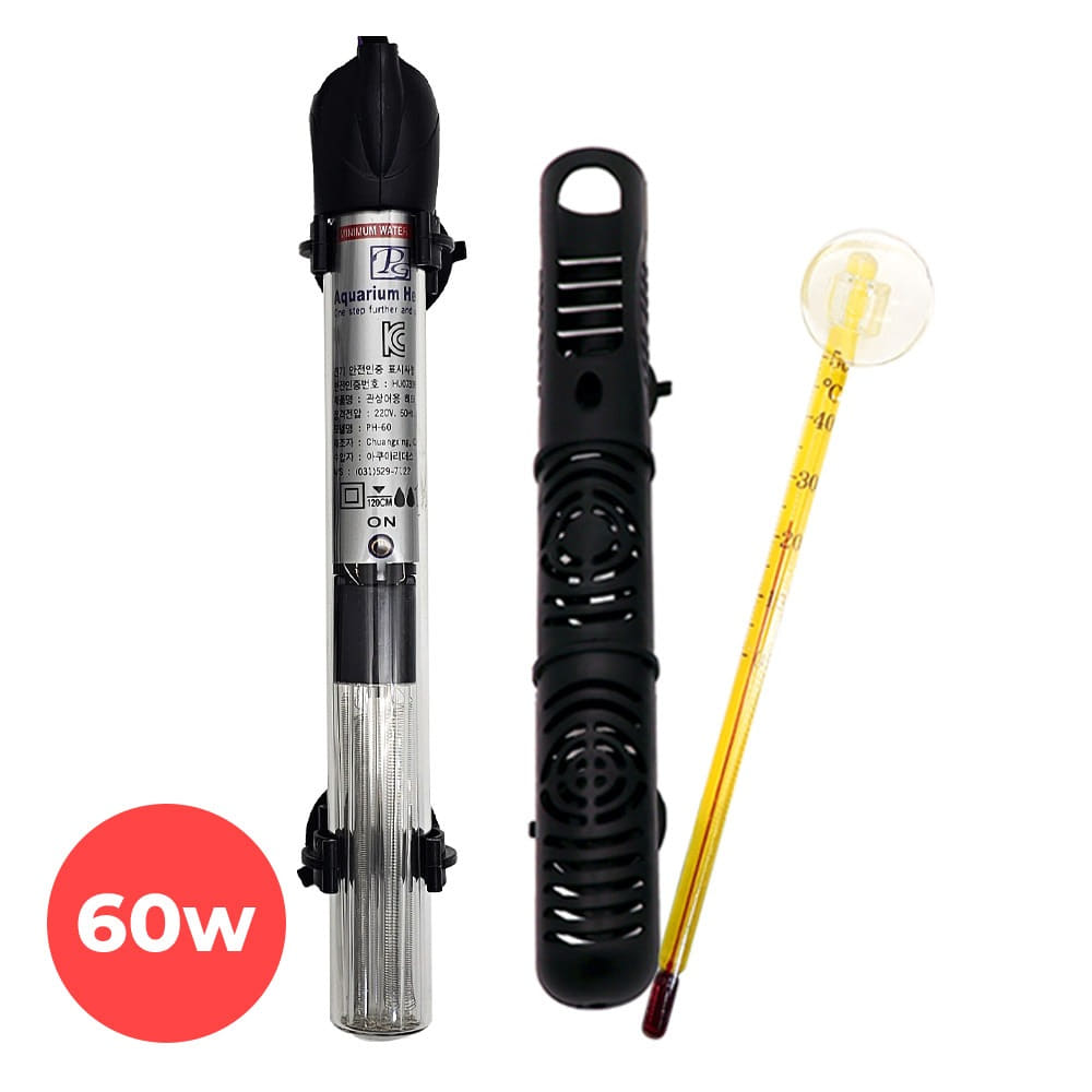 필그린 어항 히터 60w (보호커버 온도계 포함) 12,500원