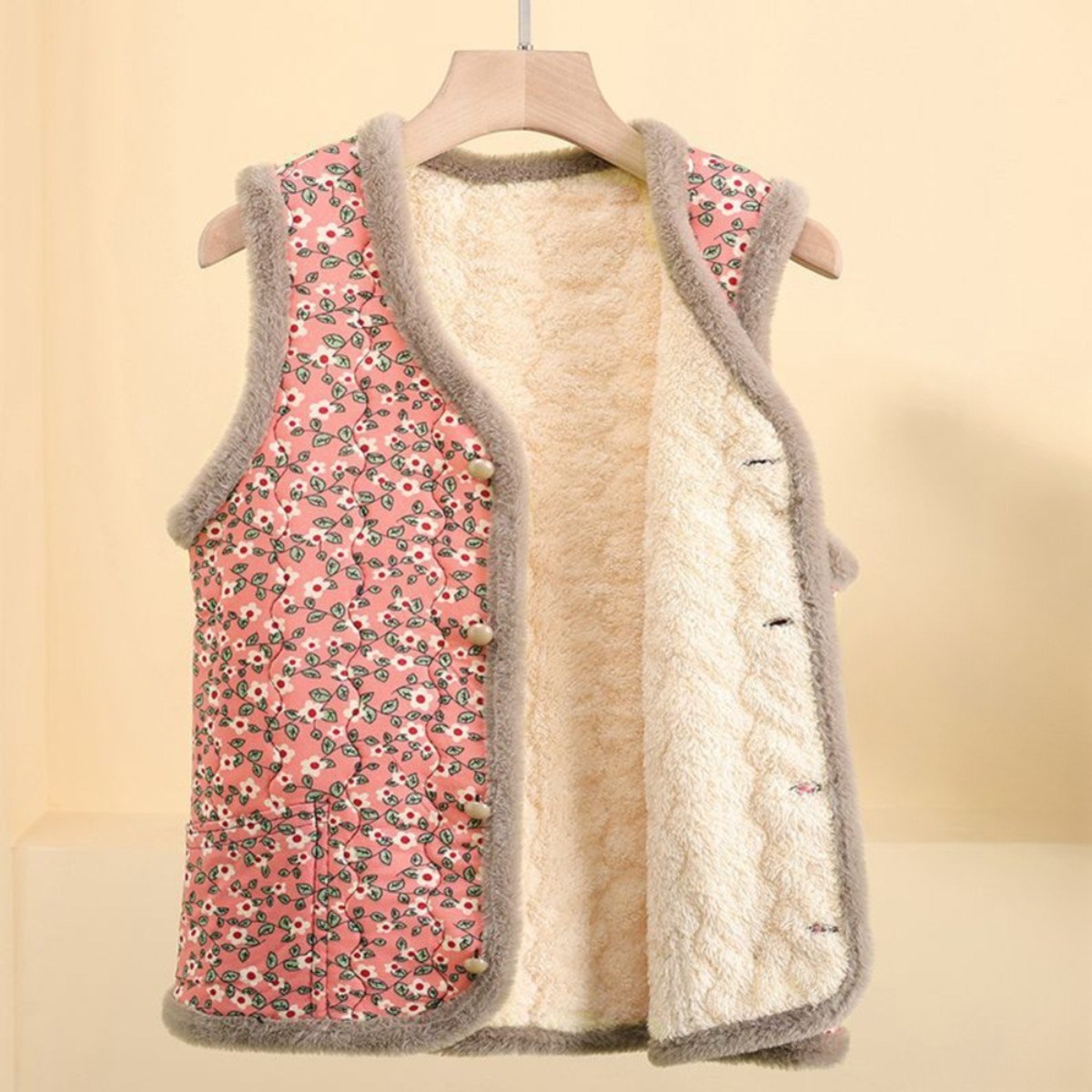 루비크 포근한 김장 할머니 감성 양털 누빔조끼 18,000원