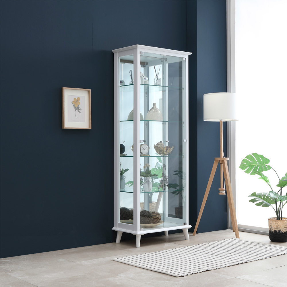 럭셔리 강화유리장식장 / 4단 5단 장식장 양주장식장 거실진열장 피규어장식장 LED장식장, 화이트 239,900원