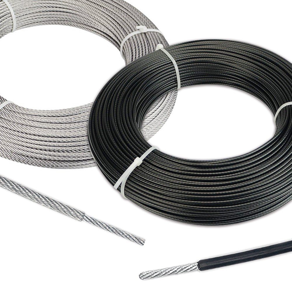 리우툴 PVC 블랙 코팅 와이어로프 10M 단위(수량만큼 연결) 1.2mm~5mm 방수 빨래줄 농업 지지대 유인줄 캠핑용 블랙코팅 와야, 1개 44,000원