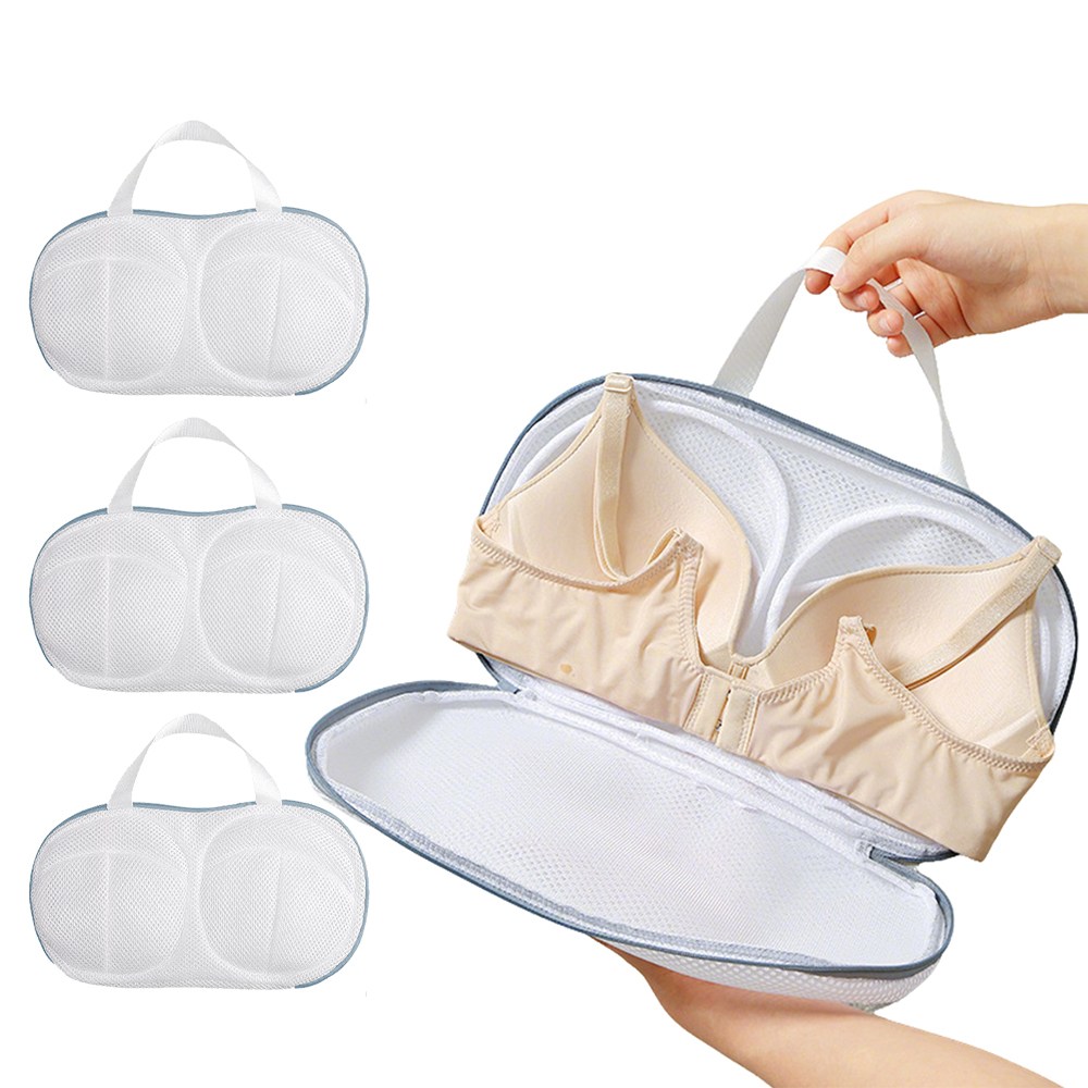 SEVOREN 브래지어 세탁망 무형광 이중 메쉬 빨래망 속옷 세탁망 세트, 3개, 화이트 6,800원