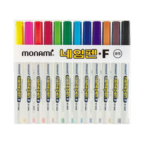 모나미 중간 글씨용 네임펜 F 12종 세트 17,100원