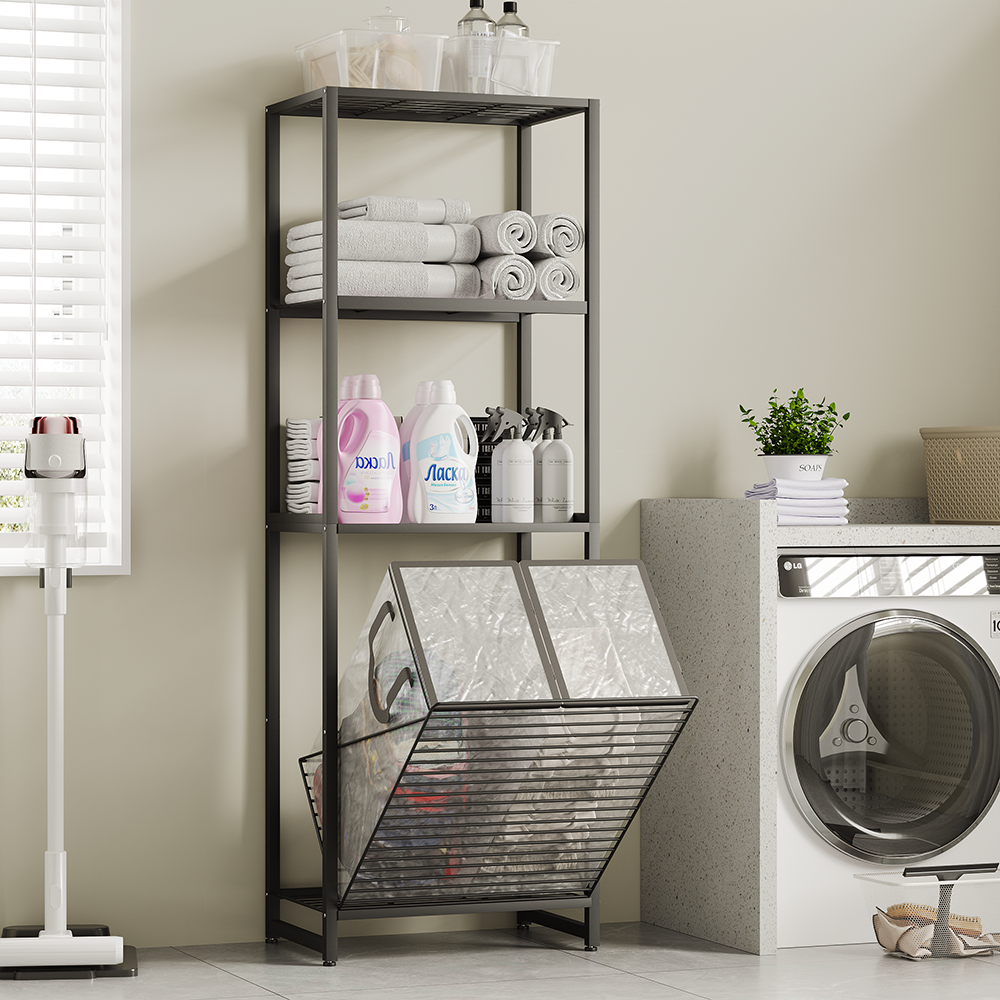 Unihome 친환경 3단 빨래수납 바구니 선반 다용도 시스템 철제 수납장 28,800원
