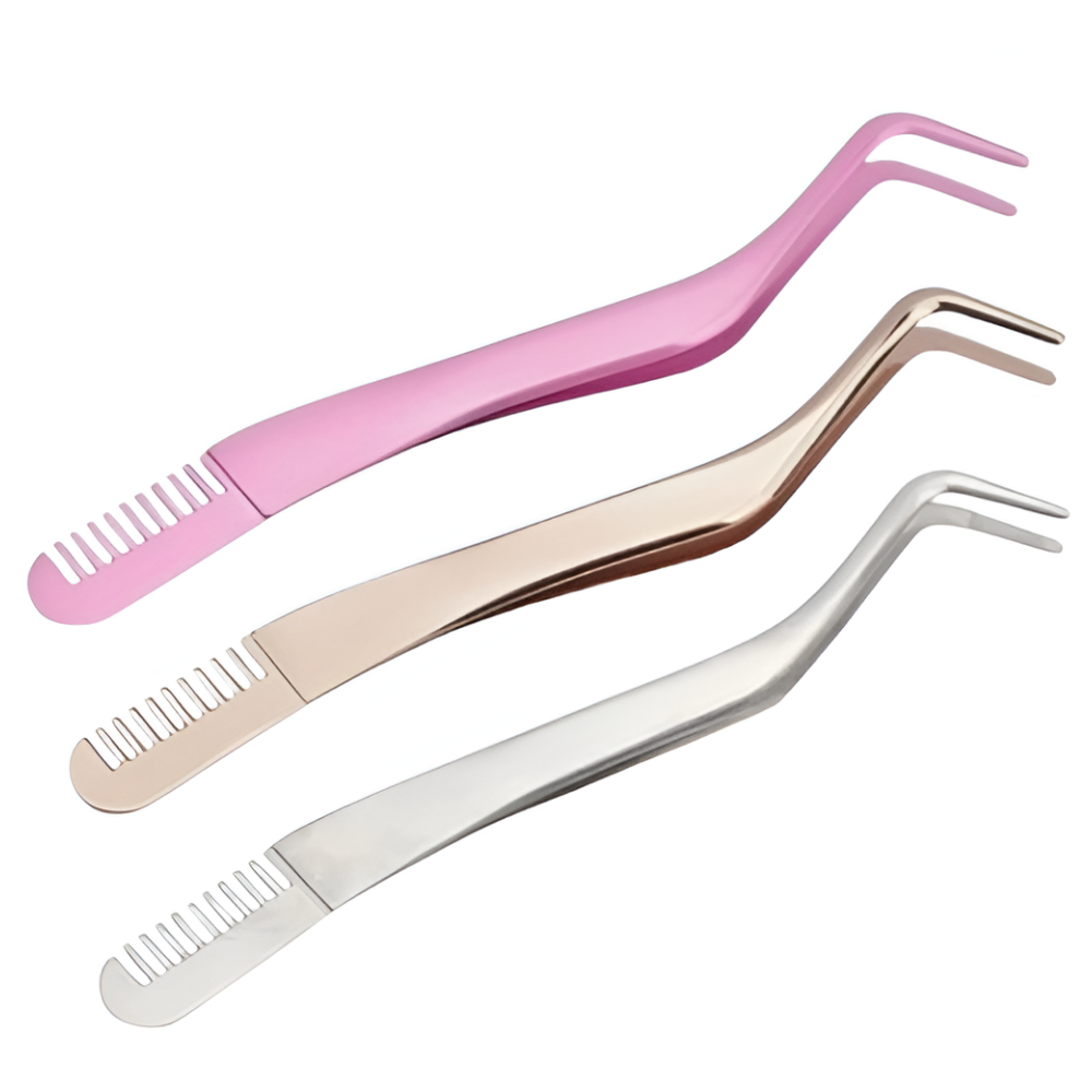 키넬 속눈썹 집게 끝이둥근 안전한 트위저 눈썹빗 일체형, 1개, 핑크 8,900원