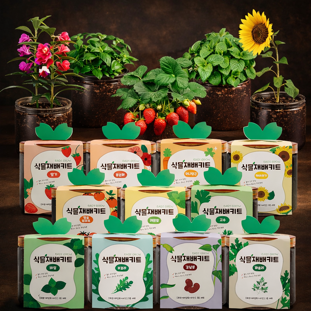 식물재배키트 3종세트 홈가드닝 텃밭DIY 식물키우기 화분키트 딸기 방울토마토 바질 루꼴라, 재배키트 17,900원