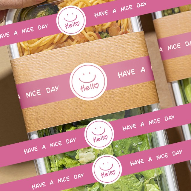 제이엔케이스토어 도시락 포장 띠 스티커 스마일 띠지 265 X 30mm 8,970원