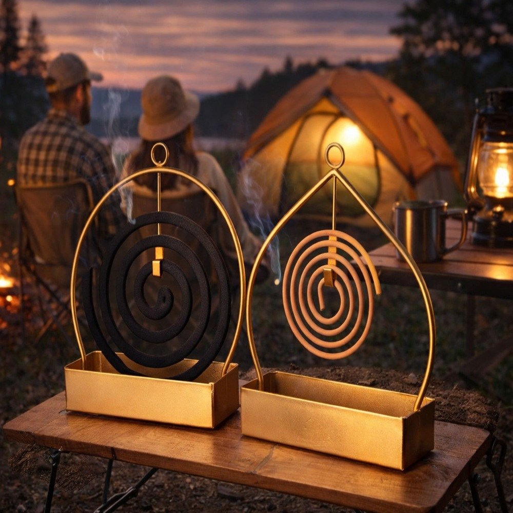 S.J.S 골드 감성 모기향 골드프레임 거치대 인테리어 캠핑용 휴대용, 시그니처 2종 패키지 12,900원