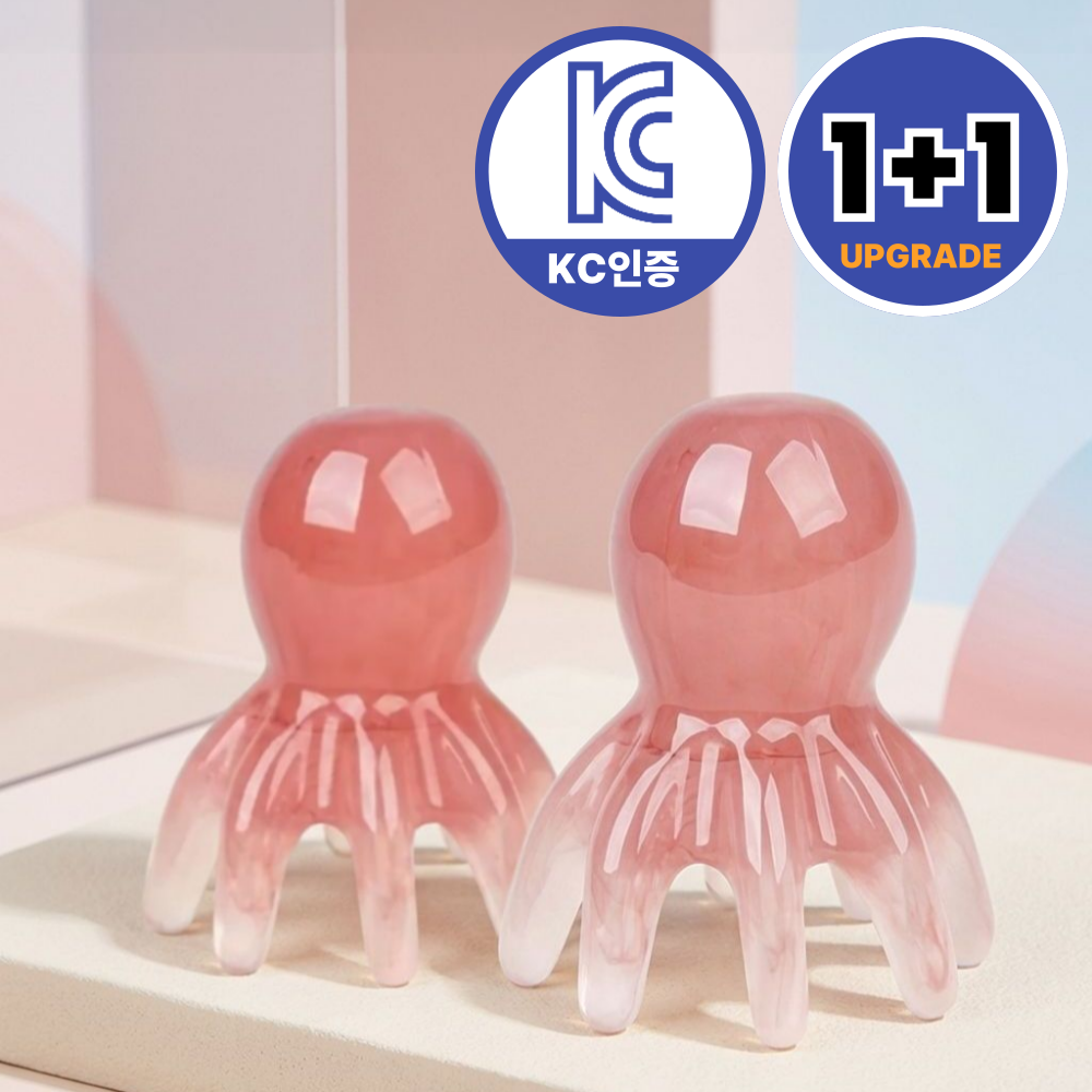 블링홈즈 문어 괄사 두피 마사지기 KC인증 1+1, 핑크, 1세트 11,500원
