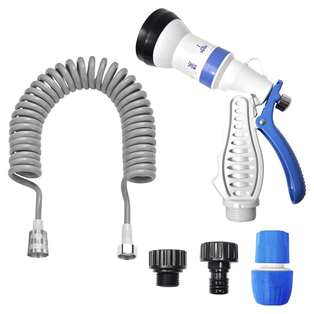 월드크린 다기능 베란다 욕실 청소건 + 코일호스 7m 세트, 1세트, 실버 15,030원