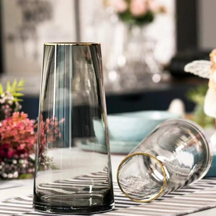 마벨인홈 고급 크리스탈 골드 유리화병, 블랙, 현재가 13,000원