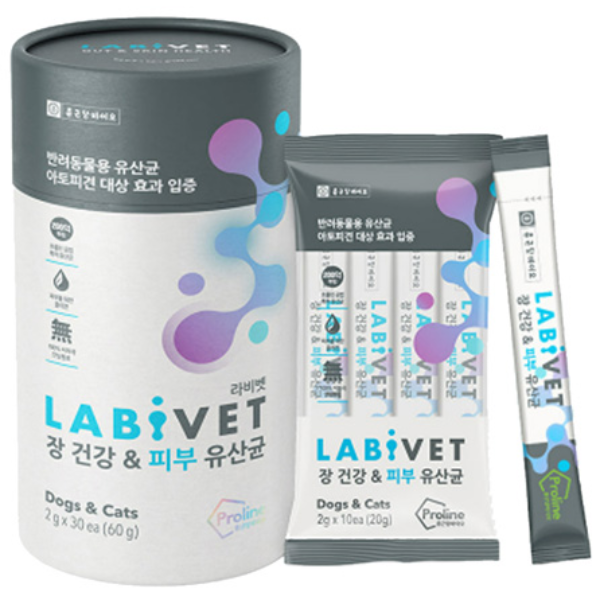 종근당 라비벳 독&캣 장건강&피부유산균 1박스(30포)+5P 증정, 30회분, 피부/피모+장건강, 1개 20,600원