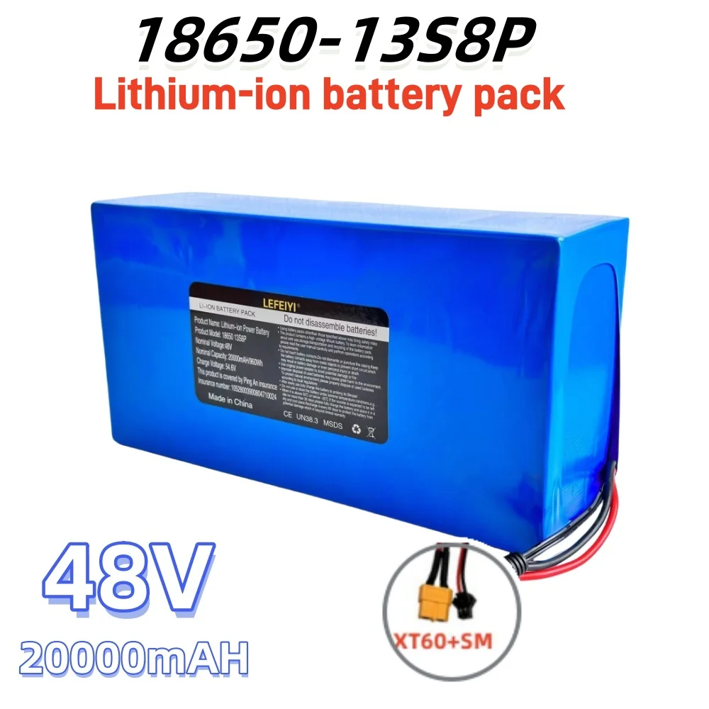 새로운 원본 48V 20Ah 13s6p 리튬 배터리 팩 48v 20000mAh 2000W Citycoco 전기 스쿠터 배터리 50A BMS 내 106,300원