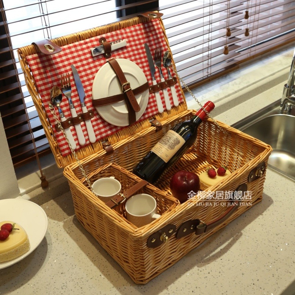 공원 나들이 라탄 피크닉 바구니 세트 과일 샌드위치 북유럽 감성 가방 식기포함 56,500원