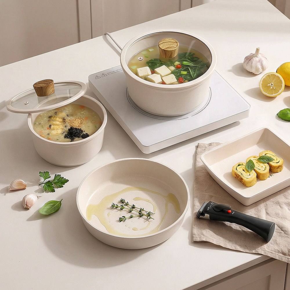 노와 쿡웨어 IH 7종(냄비+프라이팬+탈부착멀티핸들) 국내생산 통주물 냄비 후라이팬세트, 없음, 1개 92,800원