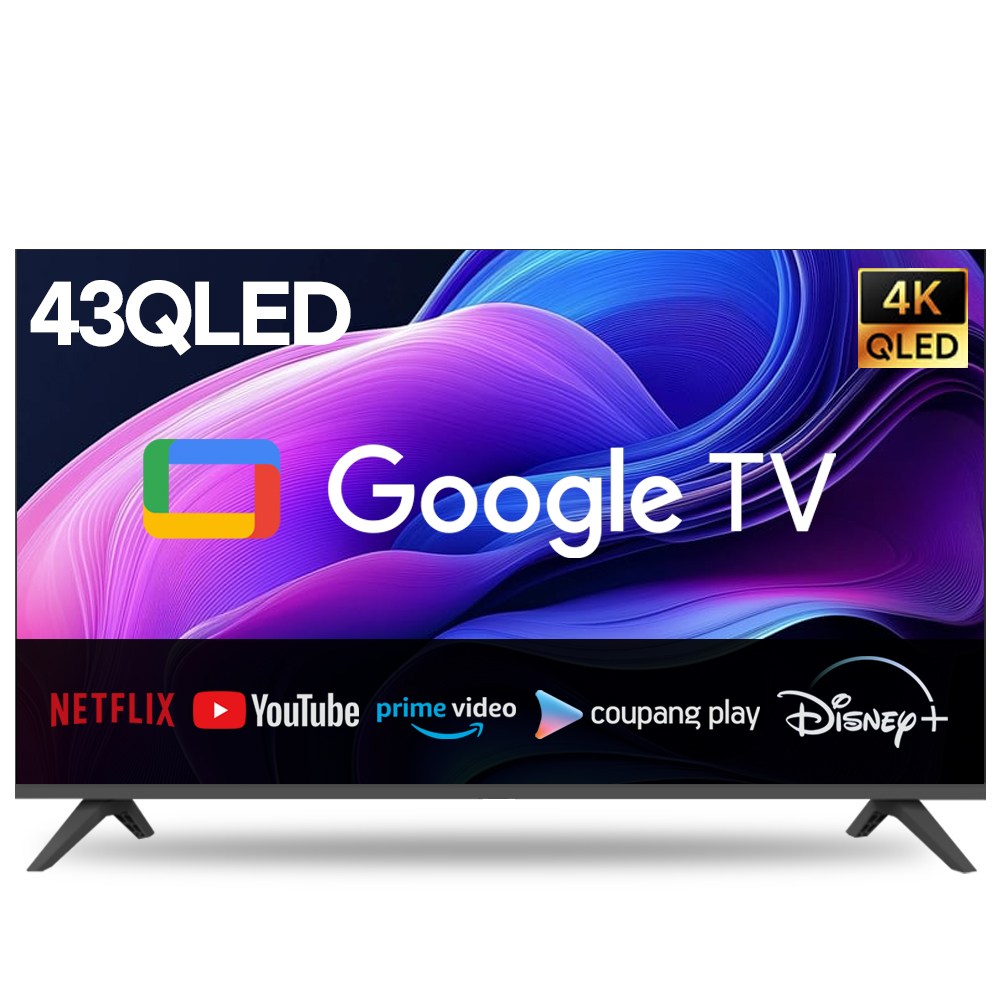 티브이지 43인치 QLED UHD 스마트TV 베젤리스 최신형 고화질 1등급티비 269,000원