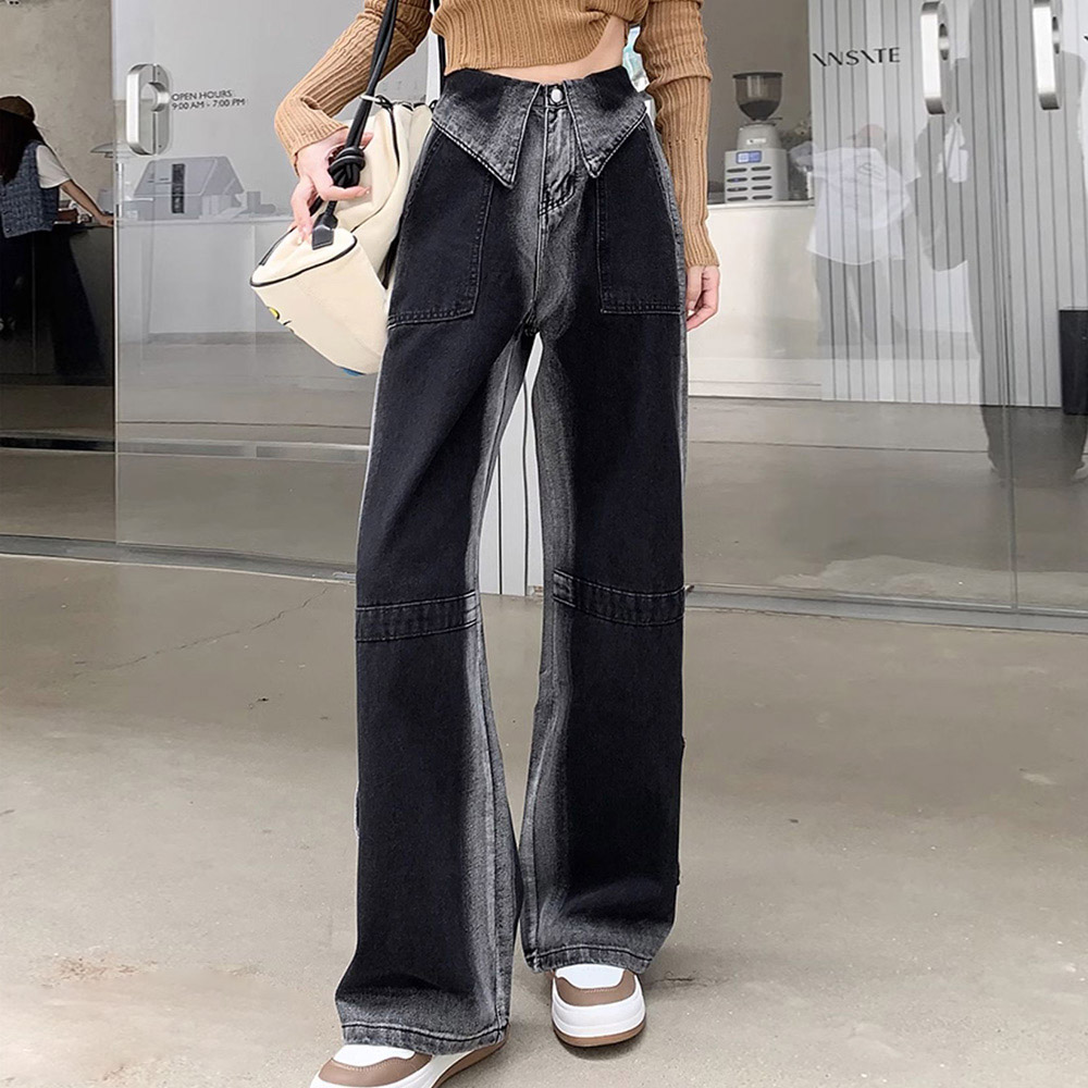 메이첼 여성용 유니크 투톤 데님 롱 팬츠 13388 26,500원