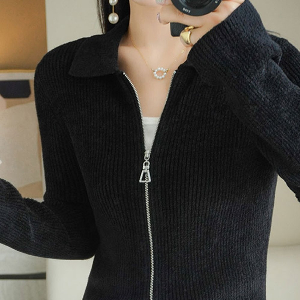 에리페 여성용 투웨이 세로골지 카라 니트집업 23,800원