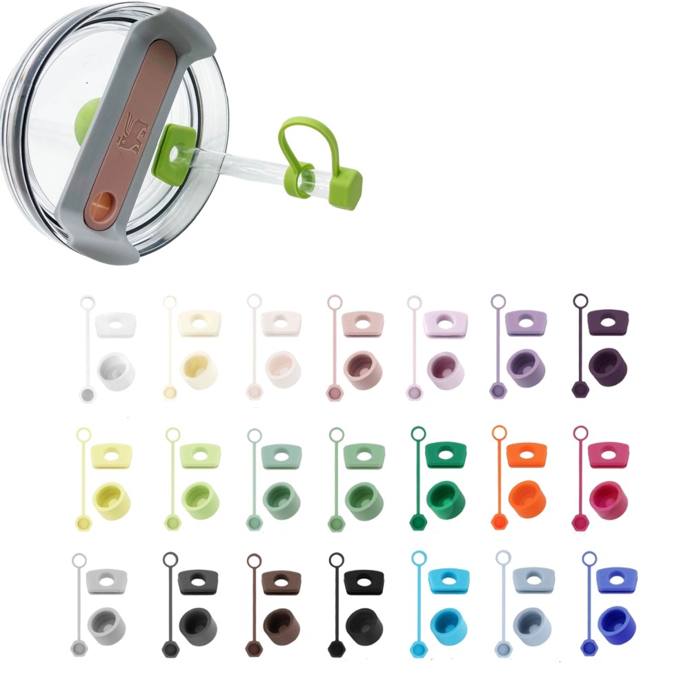 다다란 스탠리 텀블러 호환 실리콘 빨대 스트로우캡 마개, 1세트, 화이트(투명)x2p,블랙2p 8,900원