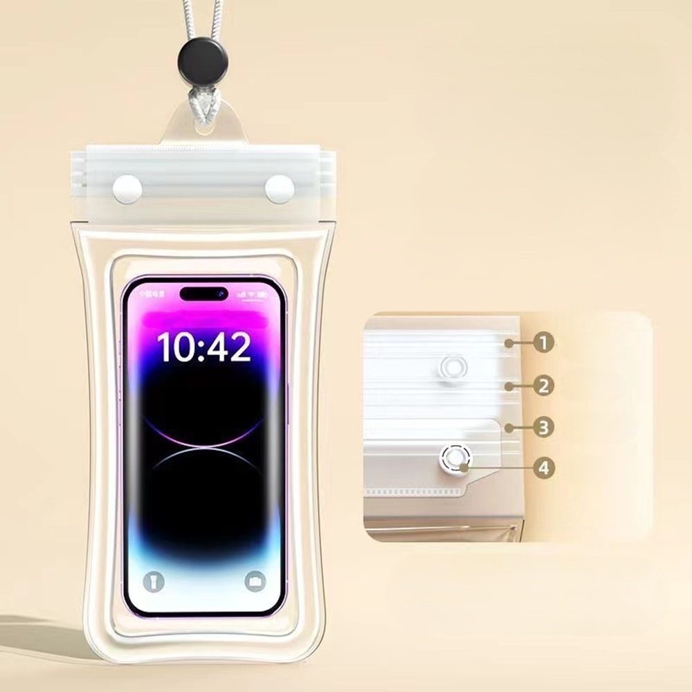 핑크파도 25년형 IPX 8 4중 진공 잠금 스마트폰 방수팩, 1개, 화이트 6,200원