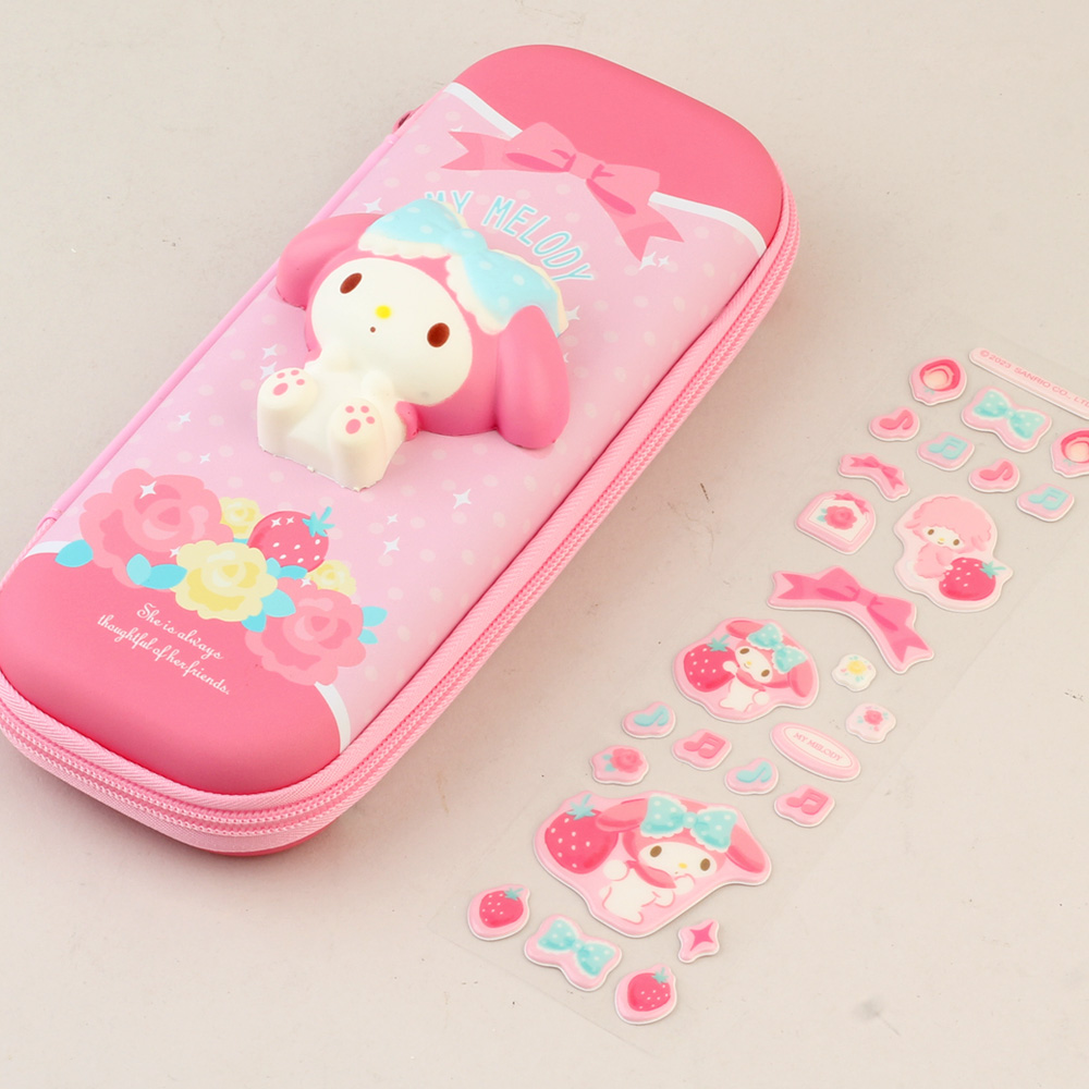 산리오 내꾸야! 말랑 스퀴시 멀티 케이스(스티커포함)/캐릭터 다용도 파우치 필통 14,400원