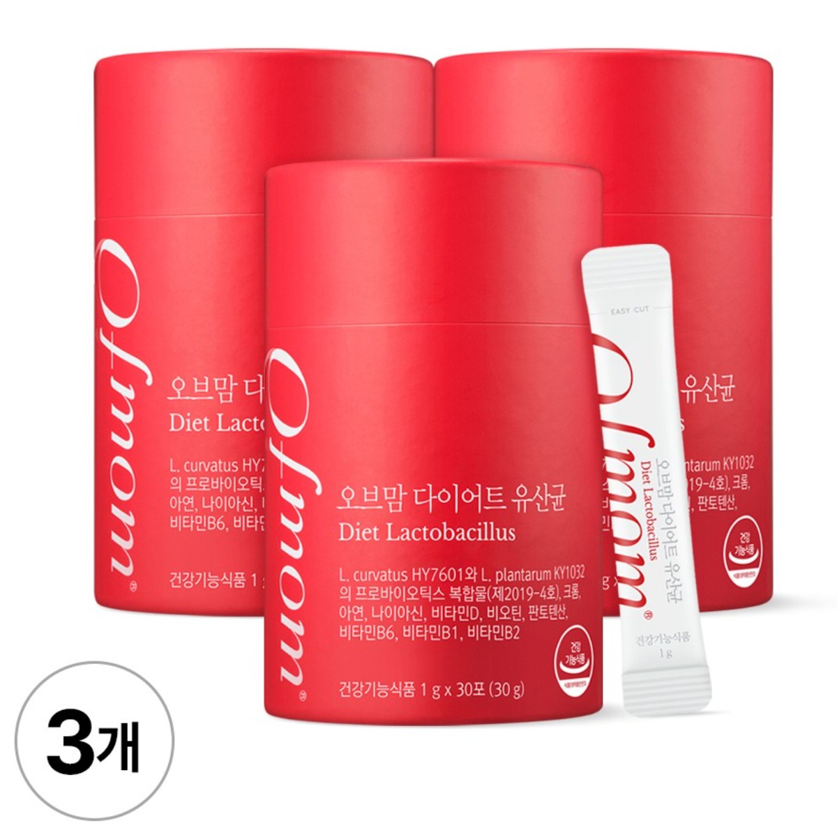 오브맘 중년 뱃살 다이어트 유산균 체지방 감소, 30회분, 3개 96,250원