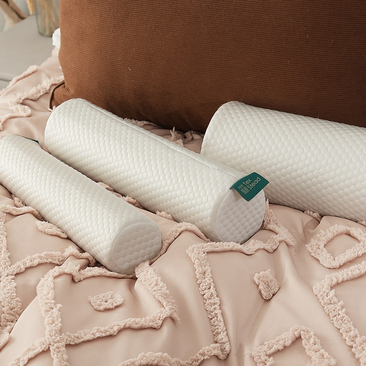 텍스스테드 메모리폼 타원형 목베개, 화이트, 1개 19,400원