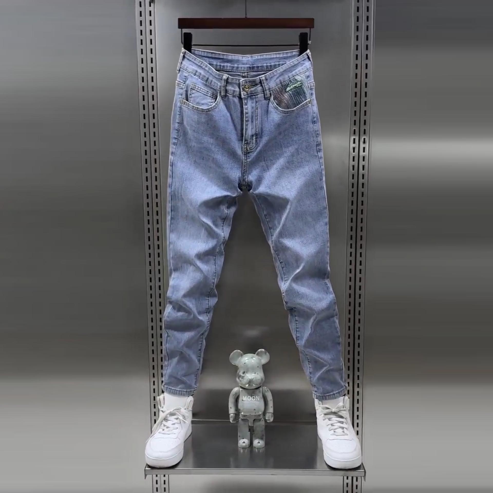 녕동 남성 봄여름 청바지 슬림 심플 편안한 캐주얼 긴바지 데일리 100kg까지 빅사이즈 데님 팬츠 46,800원