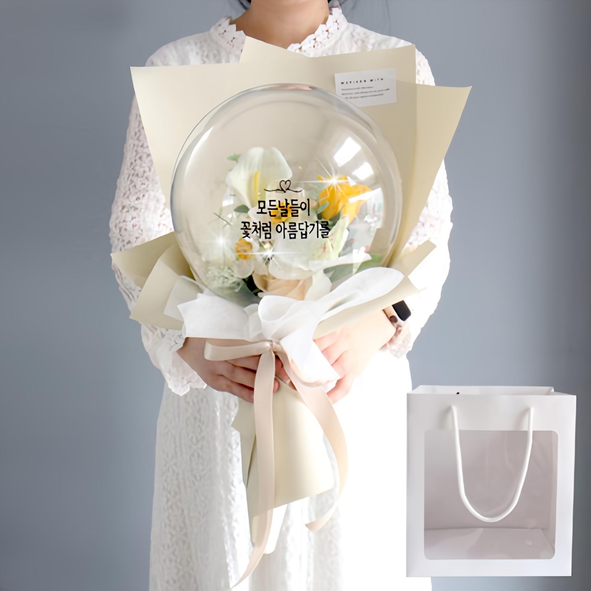 모리앤 조화 조명 레터링 풍선꽃다발 + 쇼핑백, 화사옐로우, 1개 31,200원