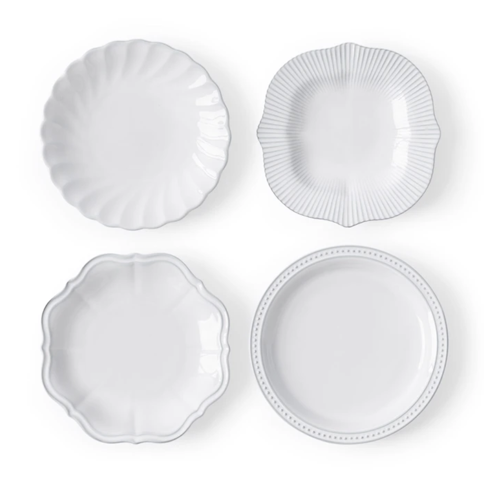 쓰임 블랑 접시 4P 파티용 카페용 플레이팅 접시 다용도 연출용 도자기제, 4P, 1세트 68,980원