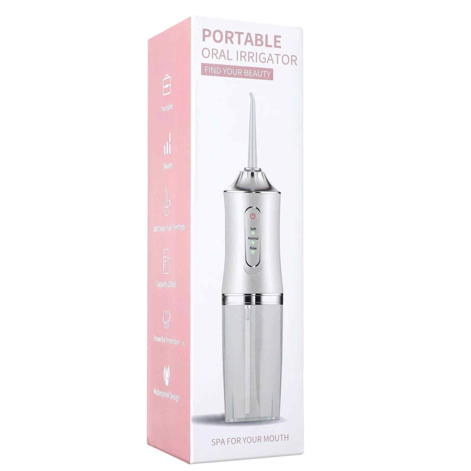 무선 전동 구강 세정기 휴대용 무선 구강 세정기 3가지 모드와 4개 노즐 가정용 구강 관리 강력 치실 여행 출장 명절 선물 구강 세정기 구강 위생, 1, 흰색, 현재가 12,000원