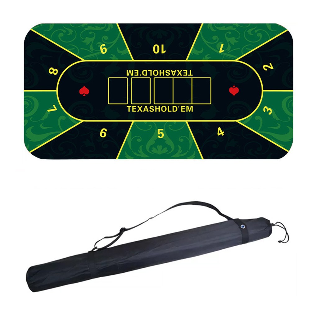 사시한사 미끄럼방지 텍사스 홀덤매트 포커 플레이매트, 블랙 그린 10인 모델, 1개 32,990원
