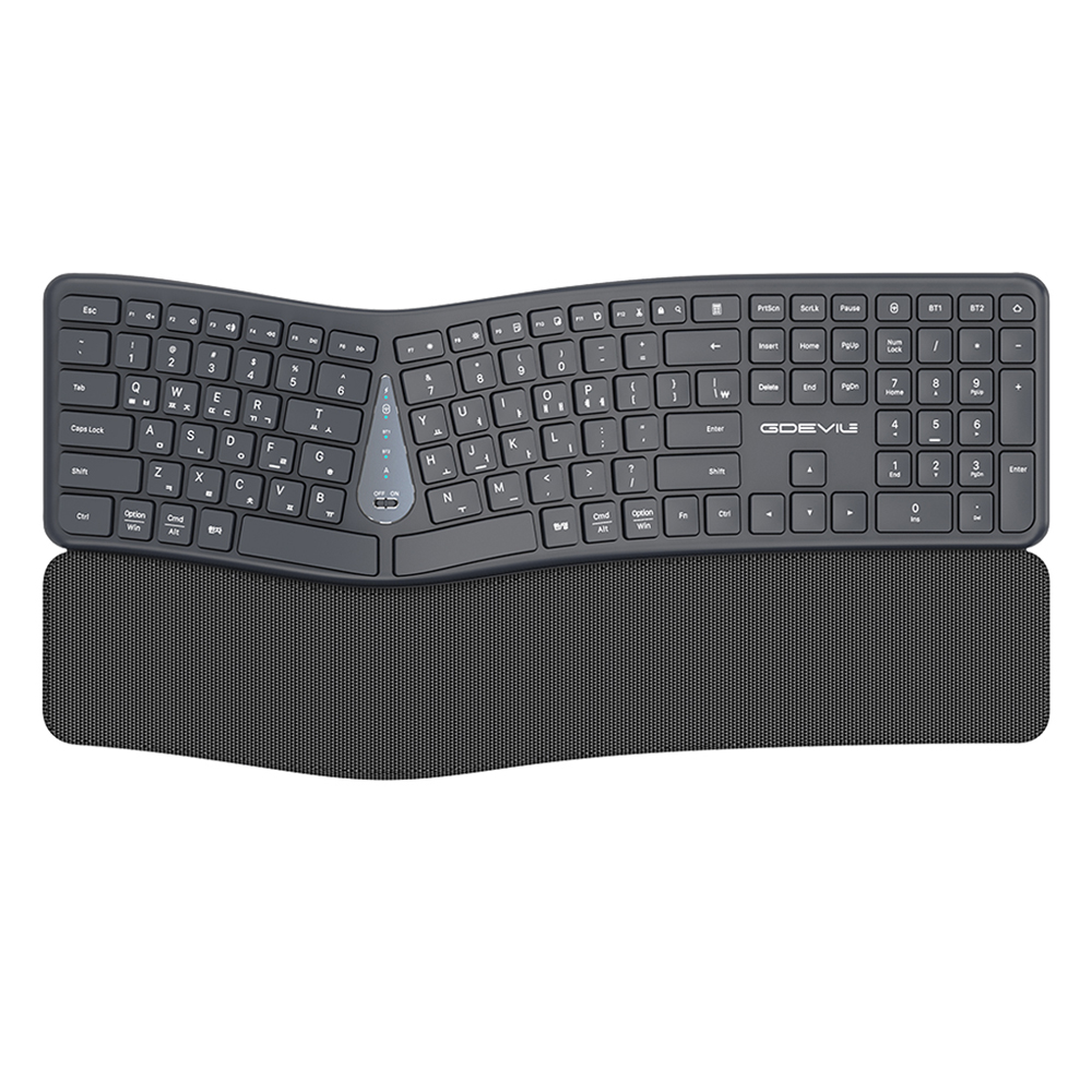 지데빌 인체공학 일체형 팜레스트 저소음 무선 블루투스 키보드 58,650원