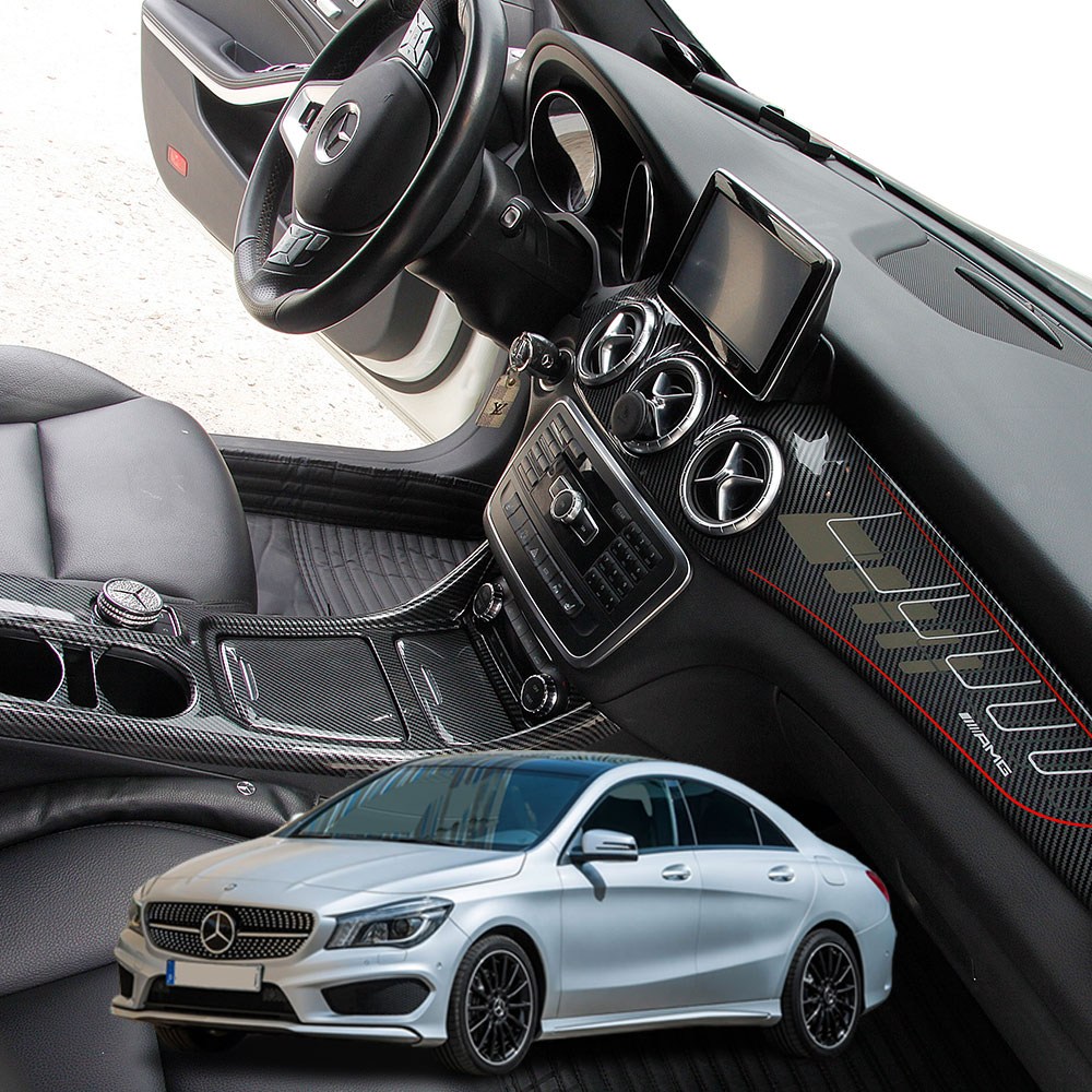 CS W176 W117 벤츠 호환 대시보드 카본 패널 몰딩 용품, 1.레드, 1개 89,000원