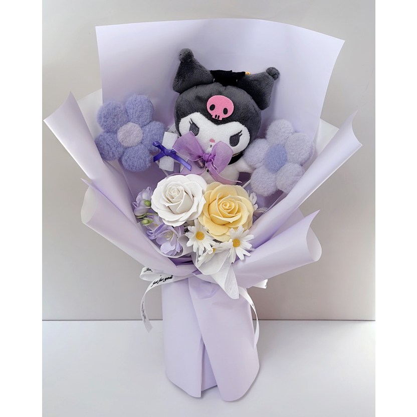 플라워허니B 학사모 산리오 뉴 인형 비누꽃다발 졸업식 학예회 입학식 생일선물 26,000원