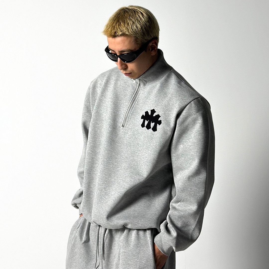 남자 반집업 트리플 크로스 하프집업 오버핏 맨투맨 빅사이즈 트레이닝 짐웨어 남자큰옷 도프룸 59,950원