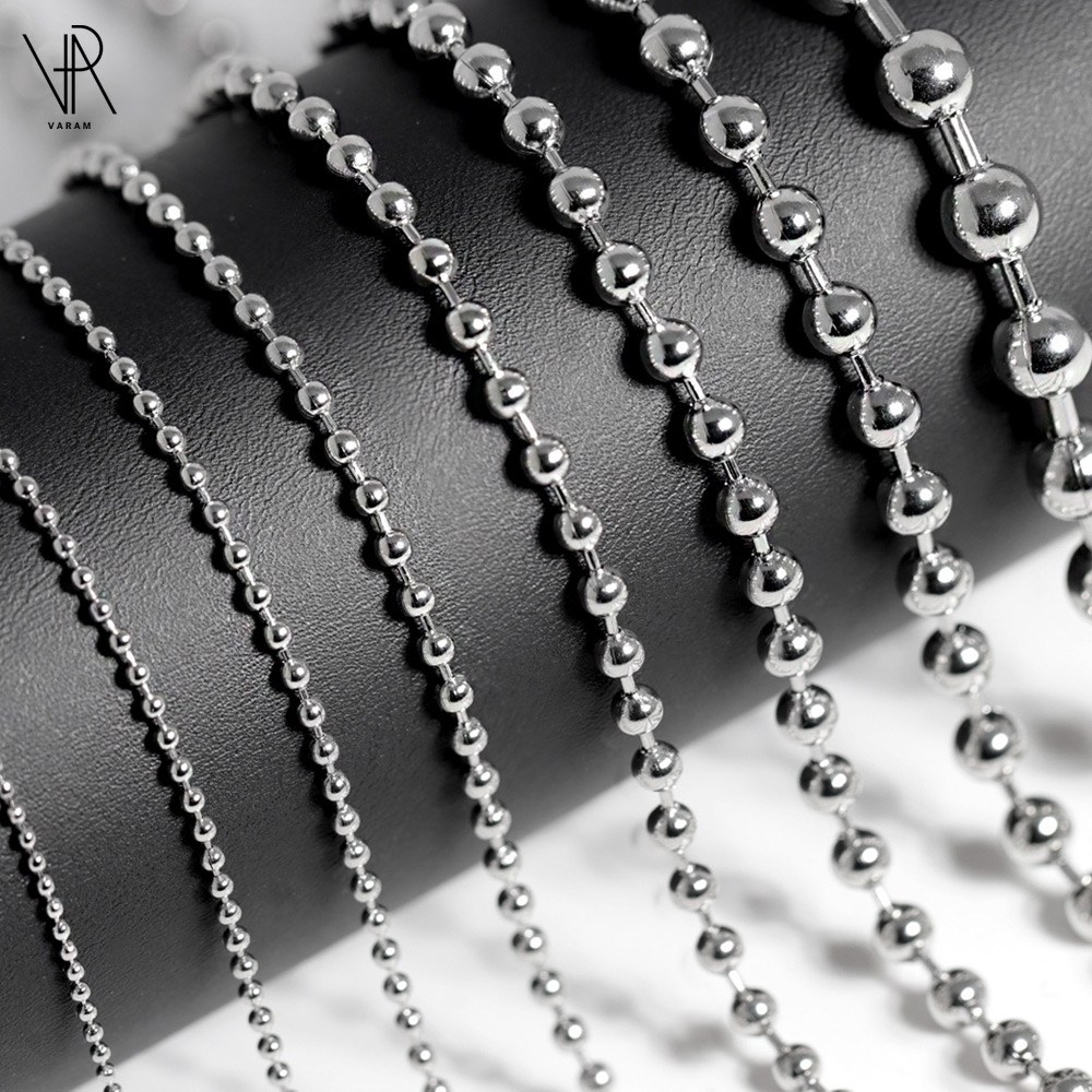 VARAM 써지컬스틸 변색없는 군번줄 1.5mm~8mm 볼체인 레이어드 남성 여성 목걸이 5,500원