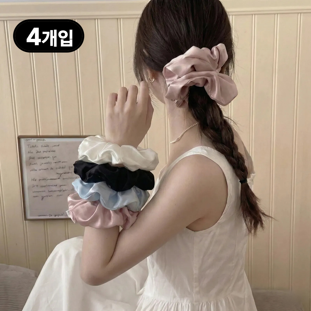 아르벤 18cm 풍성한 실크 곱창 머리끈 4종 12,100원