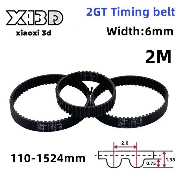 GT2 폐쇄 루프 타이밍 벨트 고무 2GT 6mm 3D 프린터 부품 110 122 158 200 280 300 400 610 852 1524mm 동 7,000원