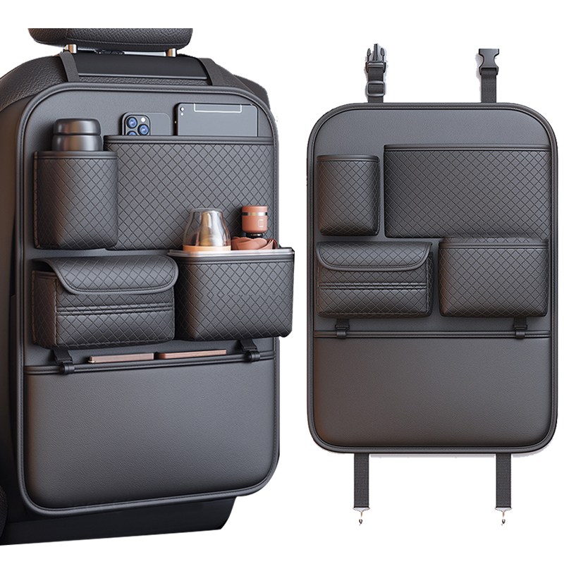 SEAMETAL 자동차 시트 수납포켓 뒷좌석수납 고급 가죽 다용도 차량용수납포켓 차량수납포켓, 블랙, 1개 25,900원