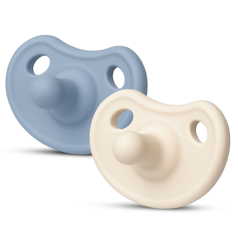 마더케이 유아용 올 실리콘 쪽쪽이 + 케이스 2종 세트, 블루 + 크림, 1세트 13,200원