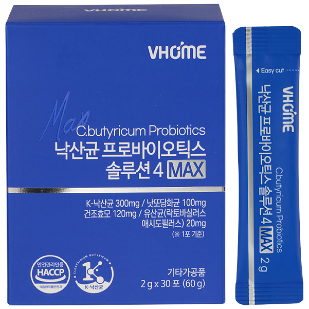 비타민하우스 낙산균 프로바이오틱스 솔루션4 MAX, 60g, 1박스 33,250원