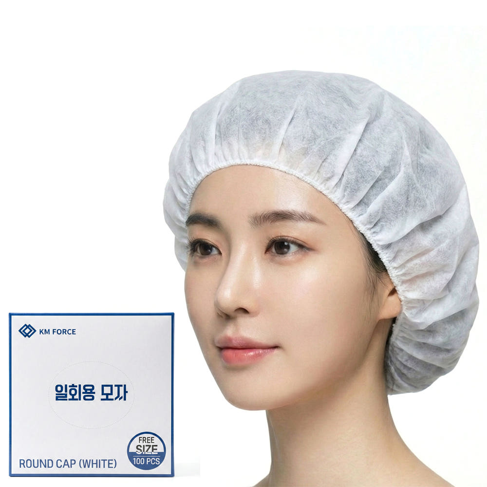 두꺼운 일회용 위생모 100매 고중량 부직포 위생 모자 주방 조리모 식당 급식 라운드캡, 1세트 10,510원